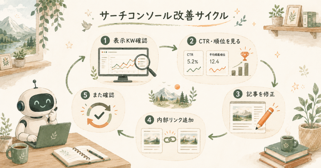サーチコンソール改善サイクル図解
