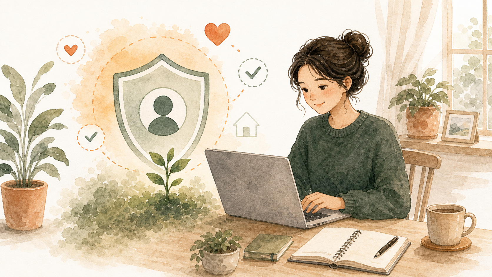 プライバシーを守りながら、安心してブログを書ける匿名ブログのメリットを表すイラスト